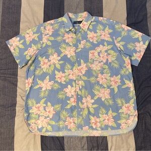 Polo RL Mens Button Up Hawaiian Shirt Sz 2XB Big S/S Floral